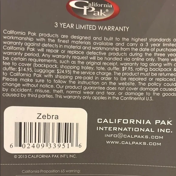 NWT Calpak Zebra Print Rolling Tote Zanny Bag Carry On - Picture 7 of 12